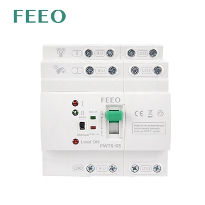 FEEO 63 AMP 4P 63A 3 -faasiline ATS -kontrolleri integreeritud vooluahela vahetuslüliti Dual automaatne valijaülekande lüliti PC -tüüpi